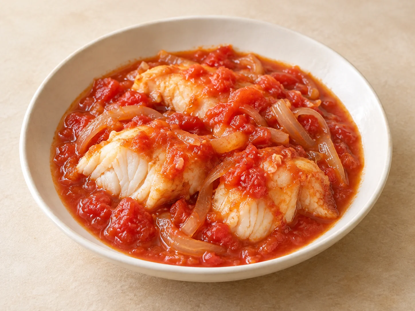 흰살생선 토마토조림의 예시 이미지